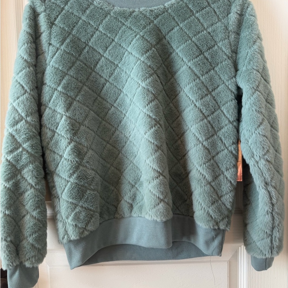 NWT Almost Famous Diamond-Patterned Sweater in Teal, Sz S